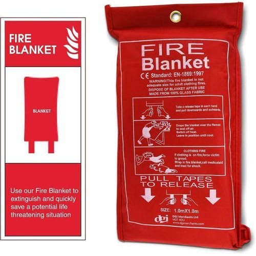 Couverture Anti-Feu dUrgence 12m x 12m en Fibre de Verre Ignifuge Homologue Rutilisable Couverture Extinctrice Murale Rapide pour Cuisine Maison Bureau Voiture Camping Chemine Barbecue Protection Incendie Scurit dAbri et de Survie