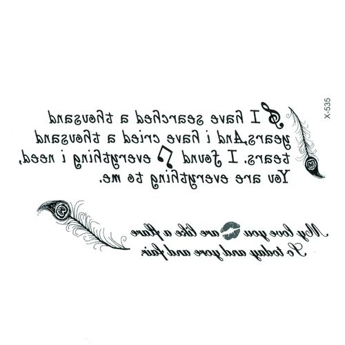 Tatouage lettre amoure autocollants couples sexy corps