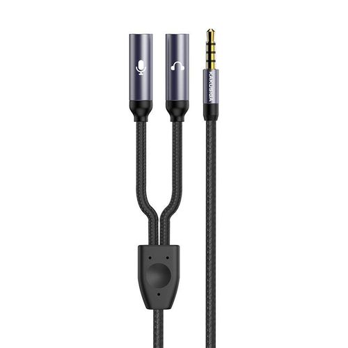 Câble audio Stereo 1 vers 2 avec prise AUX 3,5 mm pour connecter un casque avec microphone,