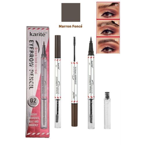 Mascara Transparent fixateur de sourcils et Eyeliner,Couleur Marron Foncé.Duo polyvalent.