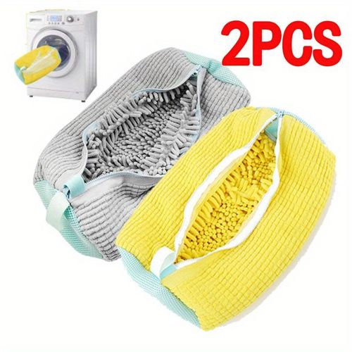 Lot de 2 Sacs de Lavage pour Chaussures Filet de Protection avec Fibres de Nettoyage Douces
