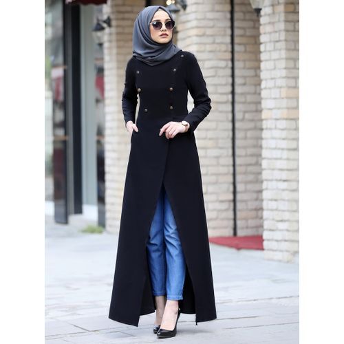 Noir - Tissu non doubl - Crpe - Pardessus et Manteaux - Piennar