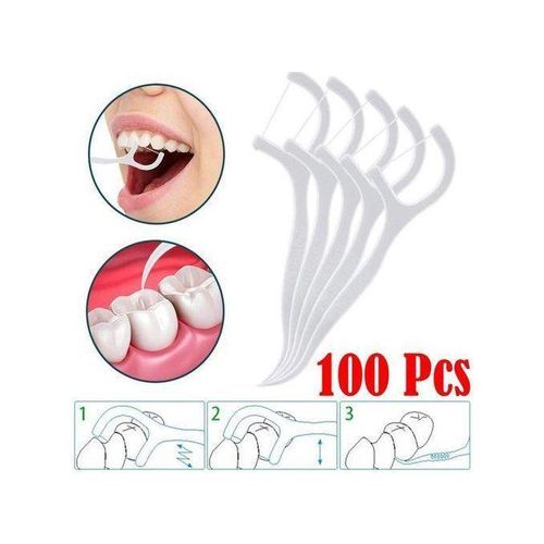 100 pcs Fil dentaire cure-dents, bâtonnets nettoyage interdentaire hygiénique, accessoires soin dents pratique quotidien