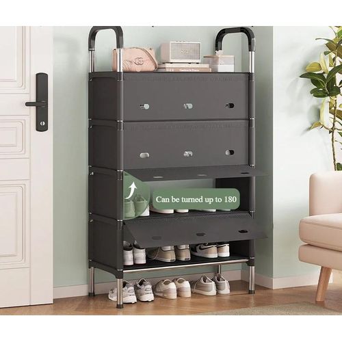 Étagère à chaussures à plusieurs niveaux, organisateur de rangement en tuyaux galvanisés, armoire à chaussures d’entrée résistante à la poussière, meuble de rangement pour couloir, placard ou chambre