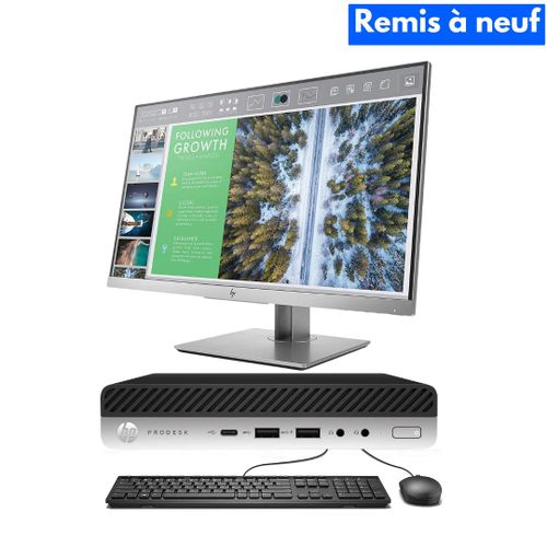 PRODESK 600 G3 Mini-i5 7500T-8 جيجابايت رام-256 جيجابايت SSD + شاشة Elitedisplay E243 (مجدّد)