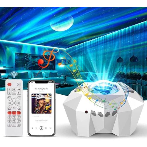 Projecteur Galaxie 3 en 1 : Étoiles, Lune & Musique Bluetooth avec Télécommande