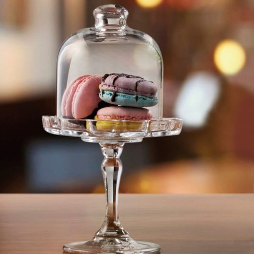 Cloche avec pied en verre