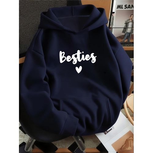 Sweat à capuche oversize vert menthe pour femmes - Pull décontracté d'hiver avec poche blanche et design cœur BFF, idéal pour tenues assorties entre amis proches. Lavable en machine, Vêtements d'Automne pour Femmes, Sweats à capuche pour femmes, Pulls p
