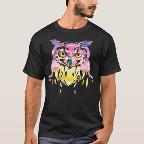 Colorful Owl Forest Animal Wise Bird Owl T-Shirt
