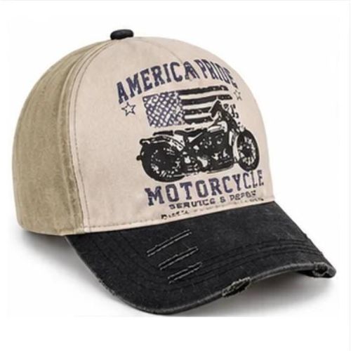 Casquette Homme et Femme Vintage – Style Motorcycle – Beige et Noir