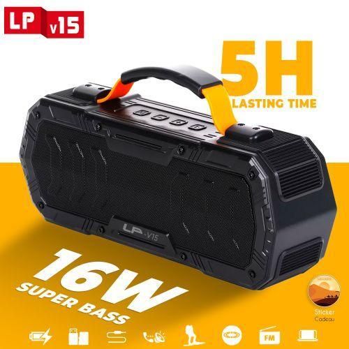 Enceinte Bluetooth Portable sans fil Robuste Étanche Ultra Portable V15 + sticker