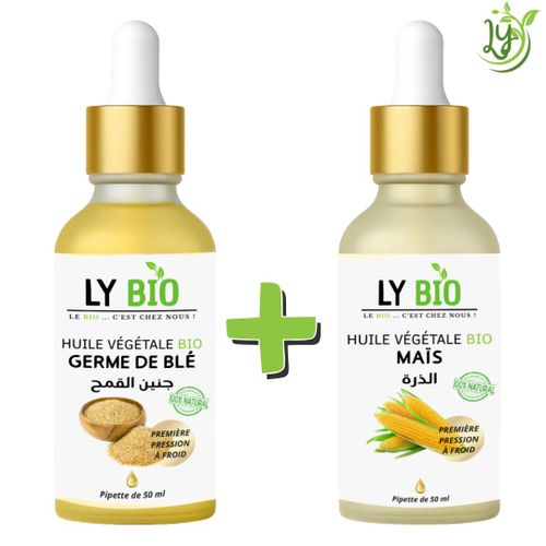 PACK HUILE GERME DE BLE 50ML - PIPETTE + HUILE MAIS 50ML - PIPETTE