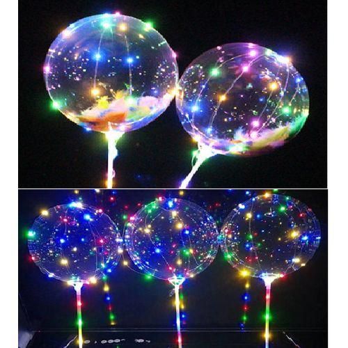 Ballon Lumineux en Plastique avec Bâton Long Transparent