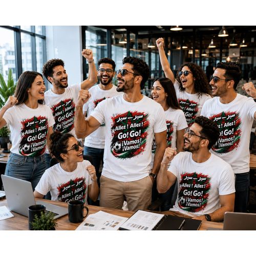 T-shirt Oversize Unisexe Sir Sir Multilingue Supporters du Maroc 100 Coton Premium 240 GSM - White