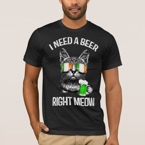 T-shirt Filles Drôle J'Ai Besoin D'Une Bière Juste Meow