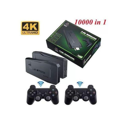 ???? Mini Console 4K Noire – 10 000 Jeux Nostalgie avec Manettes 2.4G