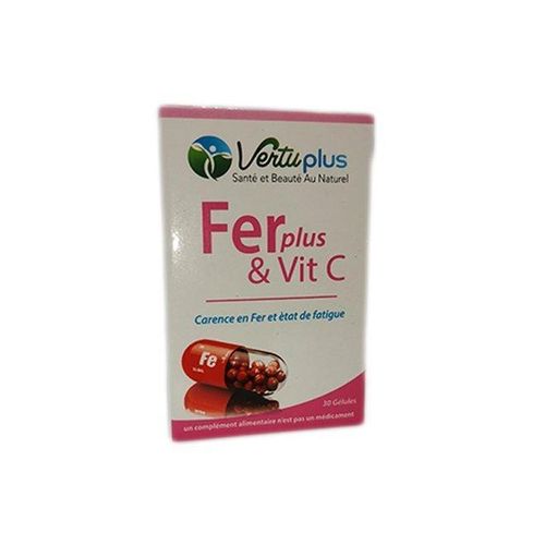 Ferplus & Vitamine C Complément Alimentaire, 30 Gélules