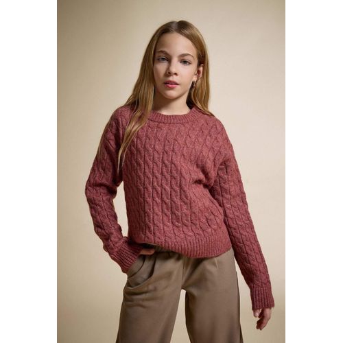Pull tricot à col rond pour fille