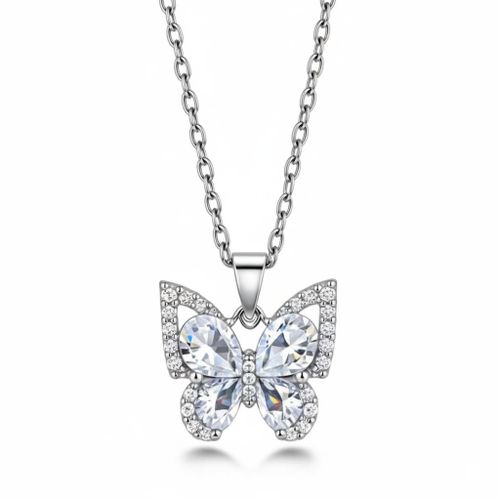 Collier Papillon fait main avec pendentif en acier inoxydable 304