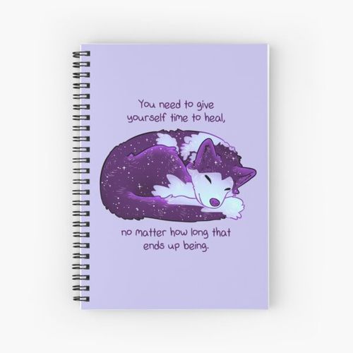 You Need to Give Yourself Time to Heal Galaxy Pup Spiral Notebook Bloc note