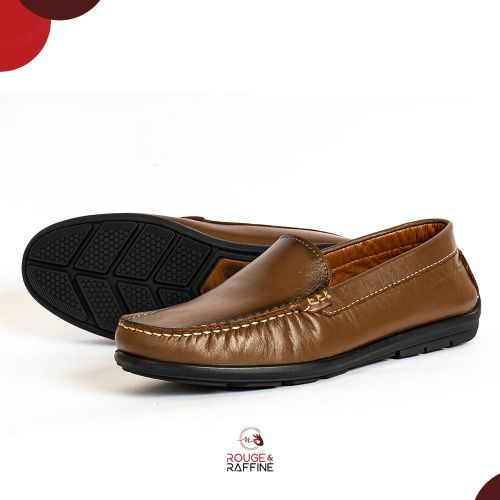 Mocassin Homme En Cuir Confort Élégant - Marron