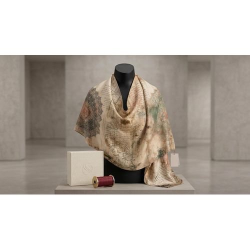 Châle Imprimé Médina 180 × 70 cm – 100 % Tencel Collection Ligne d'Harmonie
