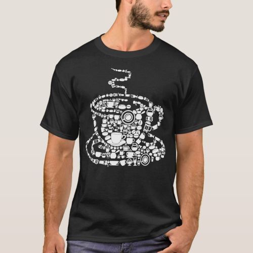 Coffee t-shirt steamed java photo mosaic cup saves