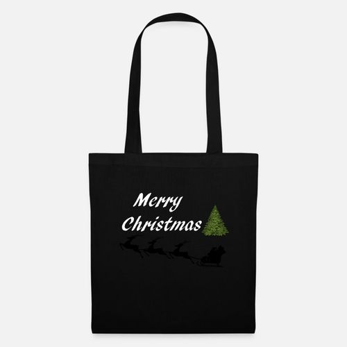 merri christmas- , حقيبة تسوق قماشية 35 × 40 سم - حقيبة اليد