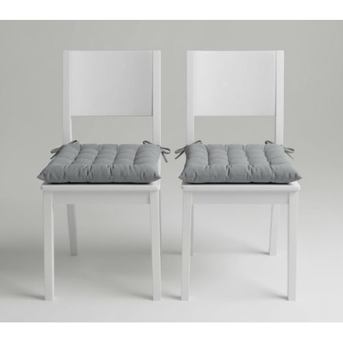 Coussins de Chaise Gris 40x40x5 cm - Pack de 2 - Galette de Chaise Intérieure - Confort et Élégance