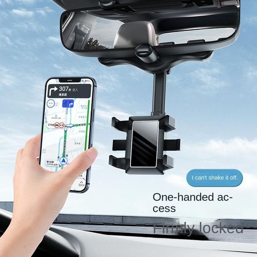 Support de téléphone rotatif à 360 degrés pour rétroviseur de voiture, support multifonctionnel et réglable pour système de navigation de téléphone portable.