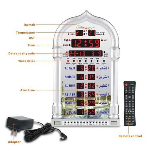 Horloge de mosqué programable avec adhan + télécomande