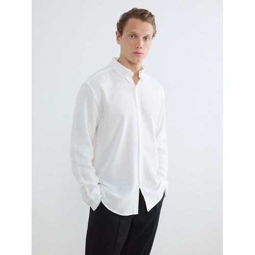 Chemise basique pour homme en tissu Dobby coupe régulière