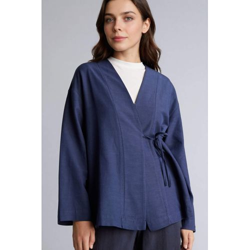 Tunique manches longues et col rond en mlange de lin Coupe rgulire