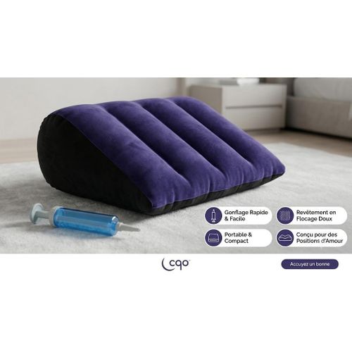 Coussin Gonflable Ergonomique Multifonction, Oreiller en Flocage Doux, Support Confortable, Lavable, Portable, Pompe Intégrée