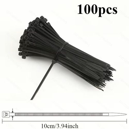 Lot de 100 attaches robustes,de 2.5x200mm fonction d'auto-verrouillage, sangles à glissière en nylon haute résistance et durables, adaptées à la construction et à la finition intérieure, gestion des câbles