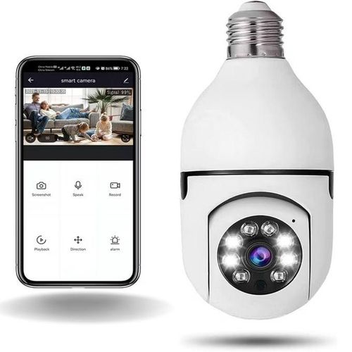 Caméra 360°, ampoule Full HD 1080P, caméra WiFi