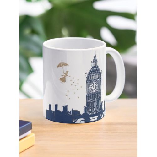 Mary Poppins et Big Ben Linogravure Mug classique