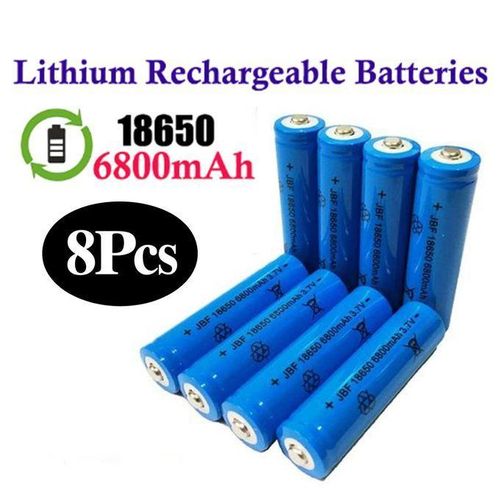 Lot de 8 Piles Rechargeables JBF 18650 – 6800mAh 3.7V - Lithium rechargeable batteries – Haute Performance
