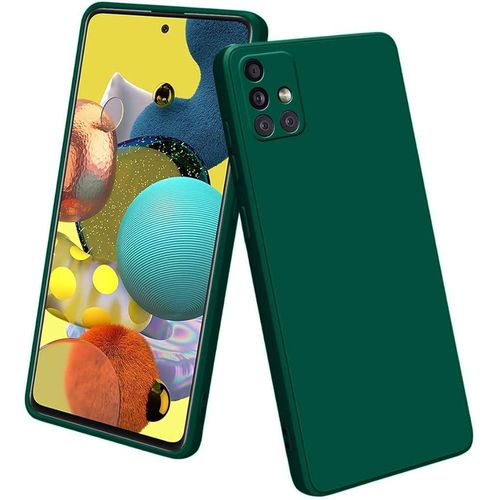 Coque Samsung Galaxy A71 Vert en Silicone Liquide – Protection Antichoc et Anti-Rayures