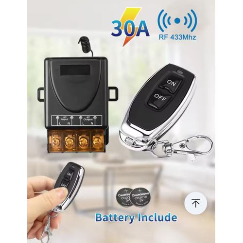 Commutateur de télécommande sans fil RF433Mhz, 12V 24V 220V 110V, relais récepteur