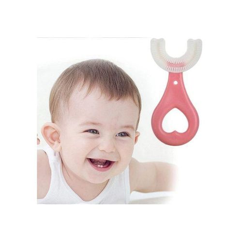 فرشاة أسنان سيليكون على شكل U للأطفال من عمر 2 إلى 6 سنوات