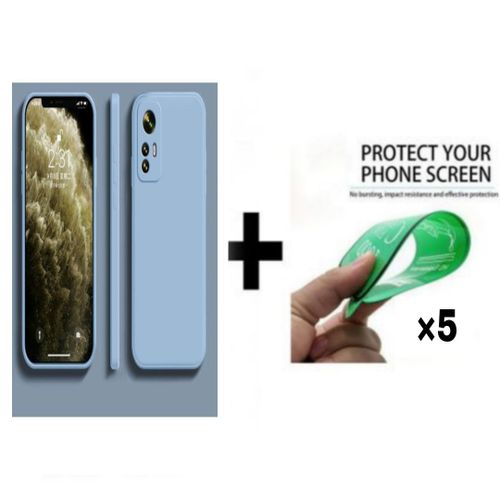 Pack : Pochette pour Xiaomi 12T Bleu ciel+ 5 ciramic full HD flexible