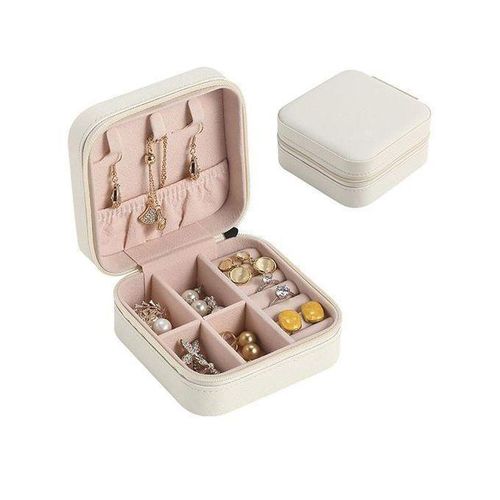 Bote bijoux blanc de voyage petit organisateur de bijoux portable
