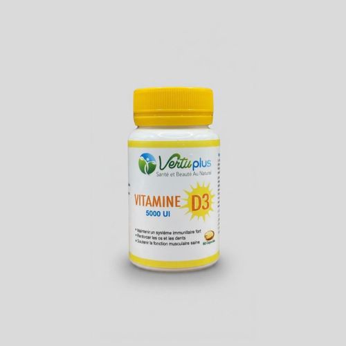 Vitamine D3 - Soutien Immunitaire et Os - 5000 UI 60 Capsules