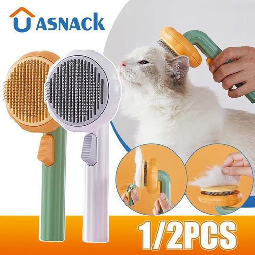Brosse Citrouille Pumpkin Brush - Auto-Nettoyante pour Toilettage Animaux