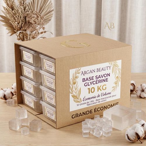 10 Kg Base Savon Glycérine à Fondre (10 Boîtes de 1 kg) – Fabrication Artisanale DIY