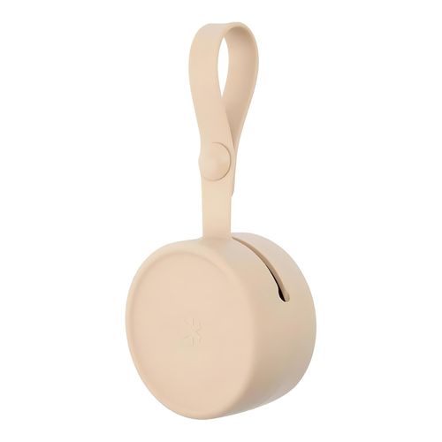Porte-Tétine en Silicone - Rond et Compact - Pour Bébé et Enfant - Beige