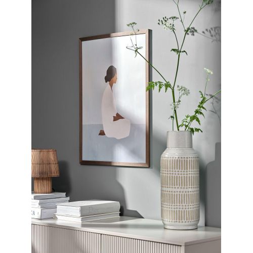 Cadre Photo 50x70cm Bois Foncé MDF Papier Polystyrène Acier FSC® Décoration Murale Salon Chambre Bureau