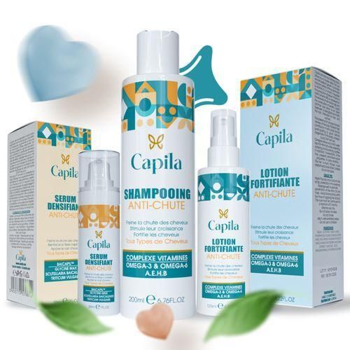PACK ANTI CHUTE-shampooing, une lotion et un sérum.