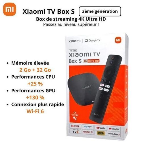 TV Box S 3me Gnration 3rd Gen 4K HDR10 Dolby Vision - Google TV - 2Go DDR4 32Go - Wi-Fi 6 - Garantie 1 an